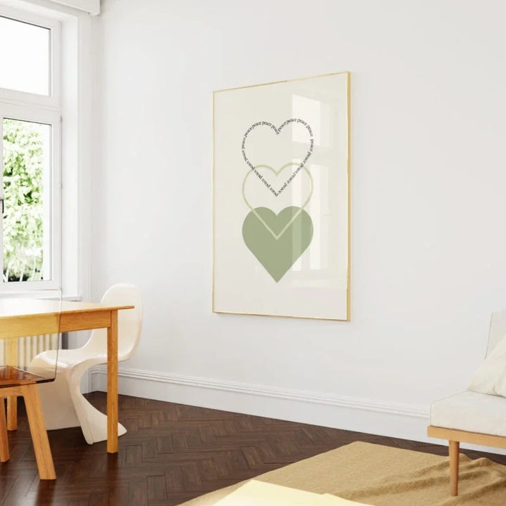 Minimalistische Friedensliebe Herzen Wandkunst Fine Art Canvas Drucke Einfache inspirierende Zitate Poster Bild für Wohnzimmer Schlafzimmer Dekor