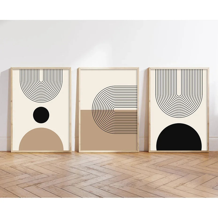Minimalistische Sonne Mond Linienkunst Wandkunst Fine Art Leinwanddrucke Neutrale Farben Galerie Wandbilder Für Modernes Wohnzimmer Skandinavische Wohnkultur