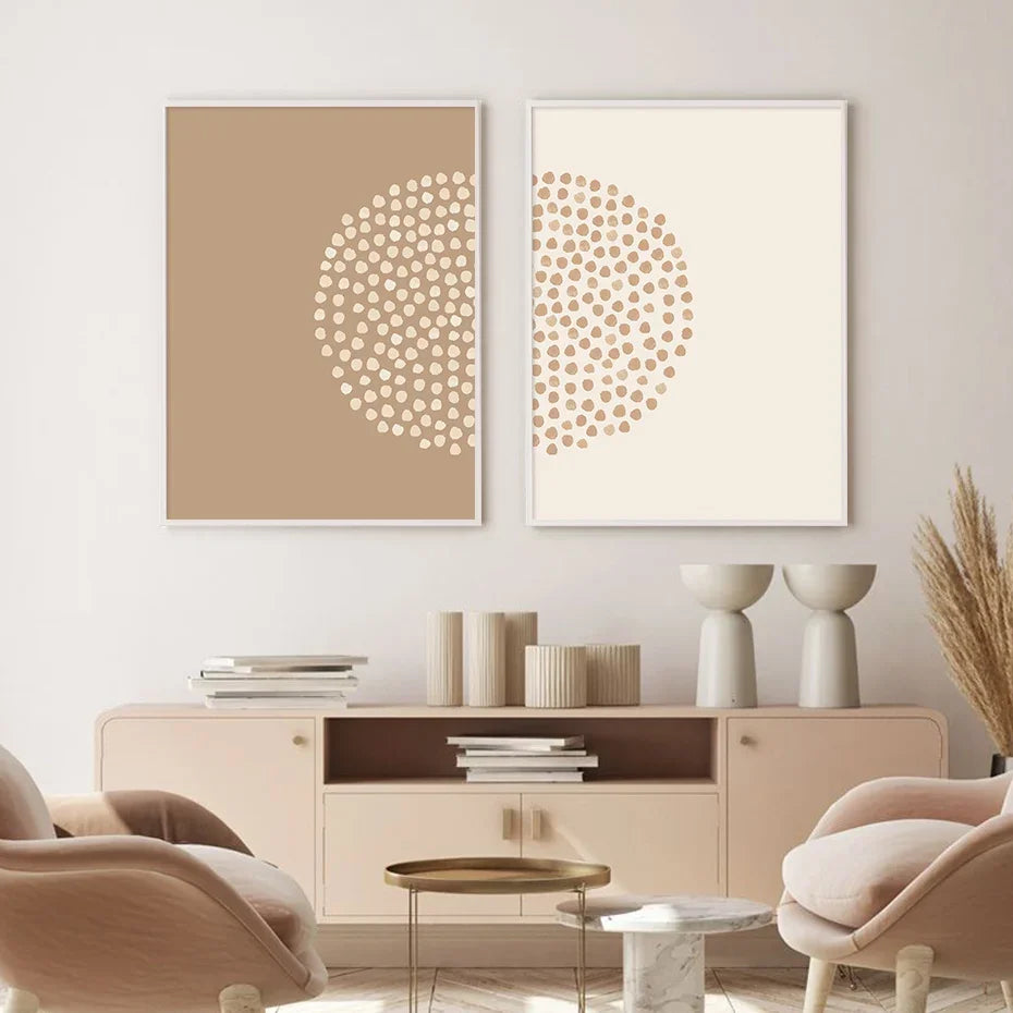 Minimalistische Sonne Mond Linienkunst Wandkunst Fine Art Leinwanddrucke Neutrale Farben Galerie Wandbilder Für Modernes Wohnzimmer Skandinavische Wohnkultur