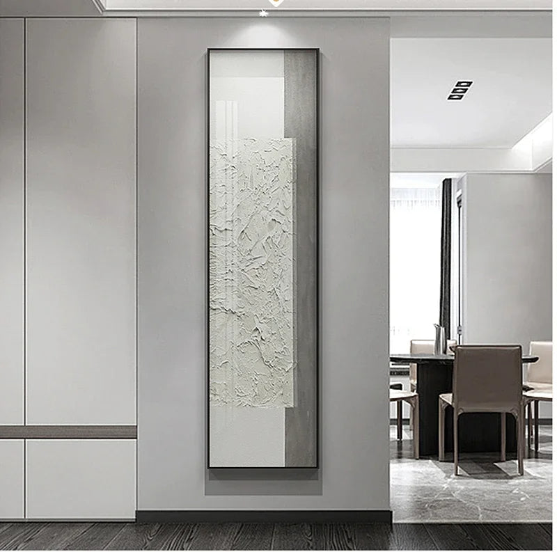 Minimalistische urbane abstrakte Wandkunst Fine Art Leinwanddrucke Hohe vertikale Bilder für Eingangsfoyer Wohnzimmer Heim Büro Dekor | Karnz