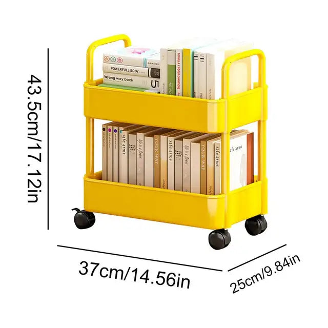Mobile Bücherregalwagen mit Rädern | Buchaufbewahrung und Organizer - Dalton | Karnz
