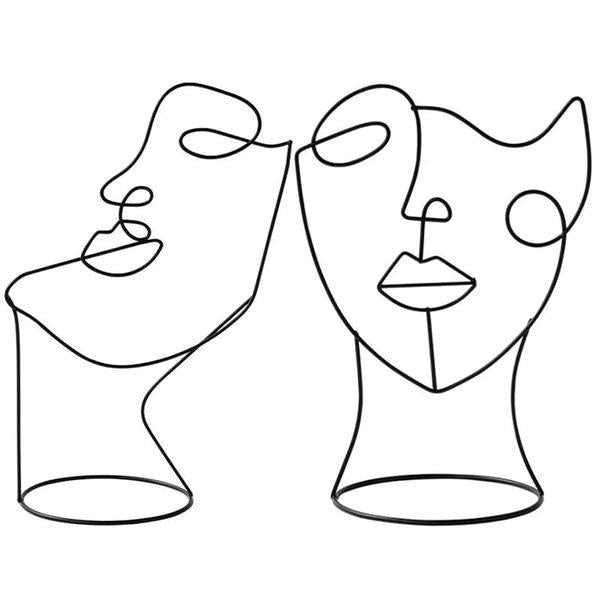 Moderne abstrakte Einlinien-Gesicht Kopf Dekorative Kunst | Karnz