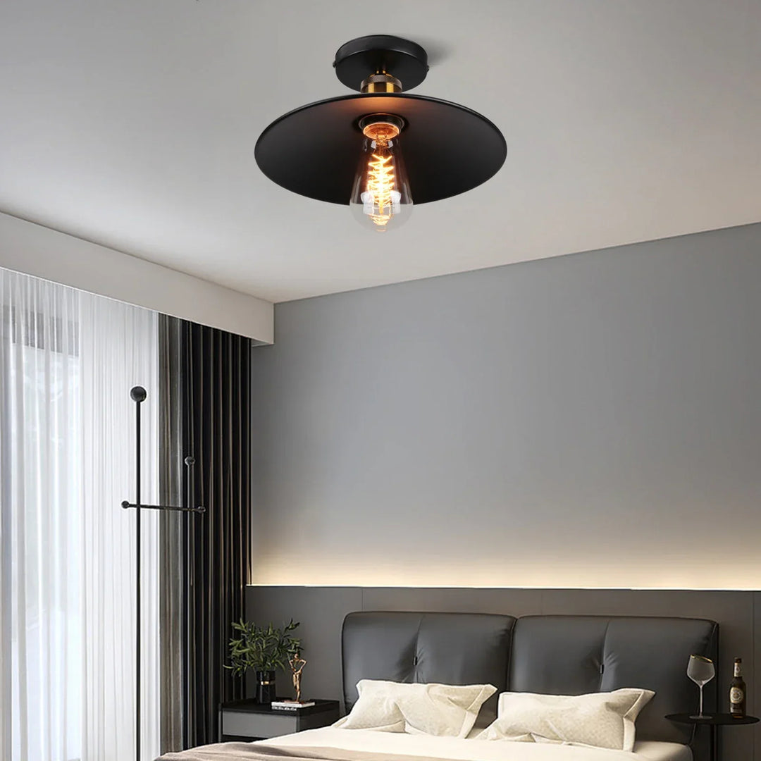 Vintage Deckenleuchte im Industrial Stil, Metall-Lampe für Wohnzimmer oder Schlafzimmer, LED-kompatibel | Karnz