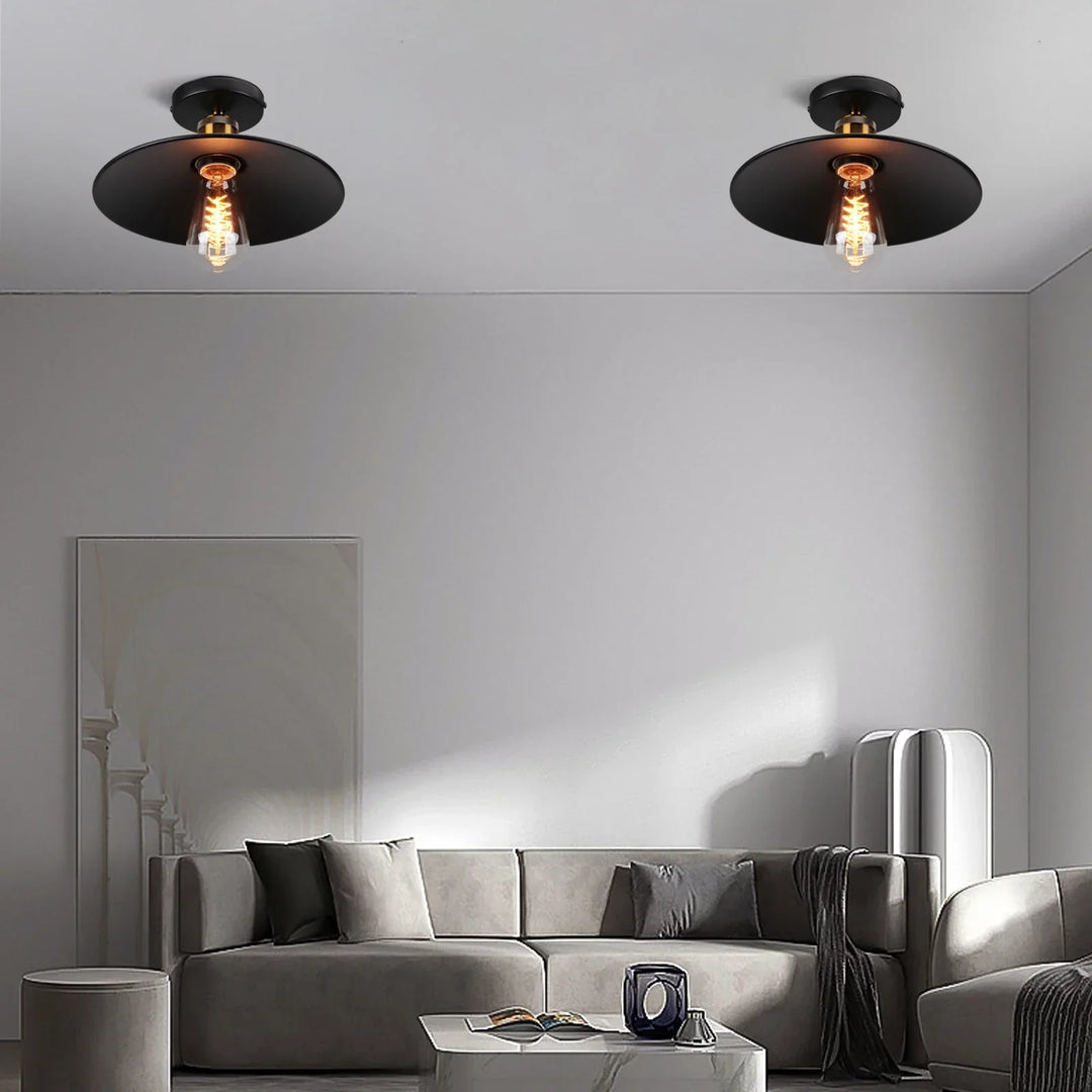 Vintage Deckenleuchte im Industrial Stil, Metall-Lampe für Wohnzimmer oder Schlafzimmer, LED-kompatibel | Karnz