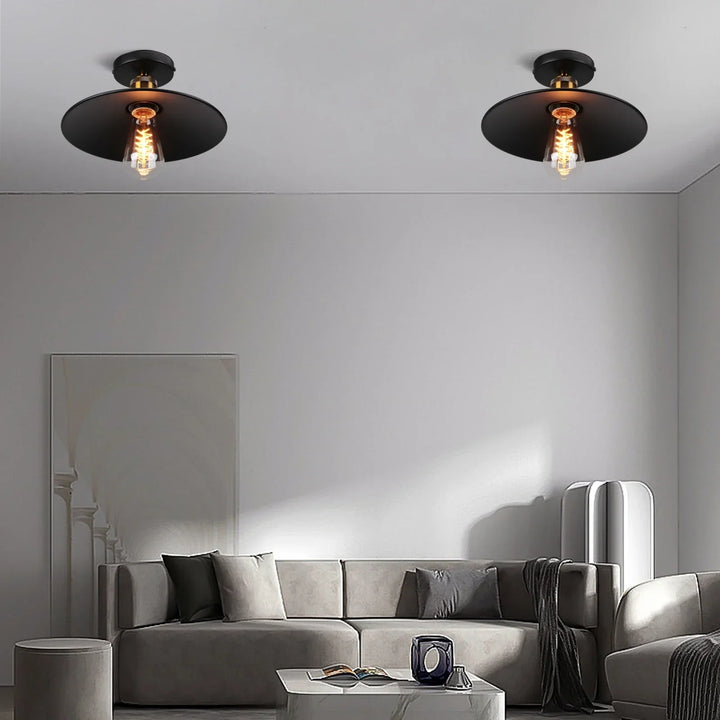 Vintage Deckenleuchte im Industrial Stil, Metall-Lampe für Wohnzimmer oder Schlafzimmer, LED-kompatibel | Karnz