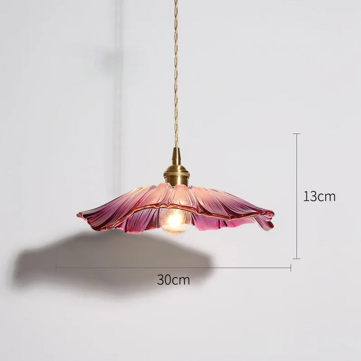 FloraGlimmer - Moderne Karnzumenförmige Pendelleuchte | Glasdesign | LED-Beleuchtung für Wohnzimmer und Esszimmer | Karnz