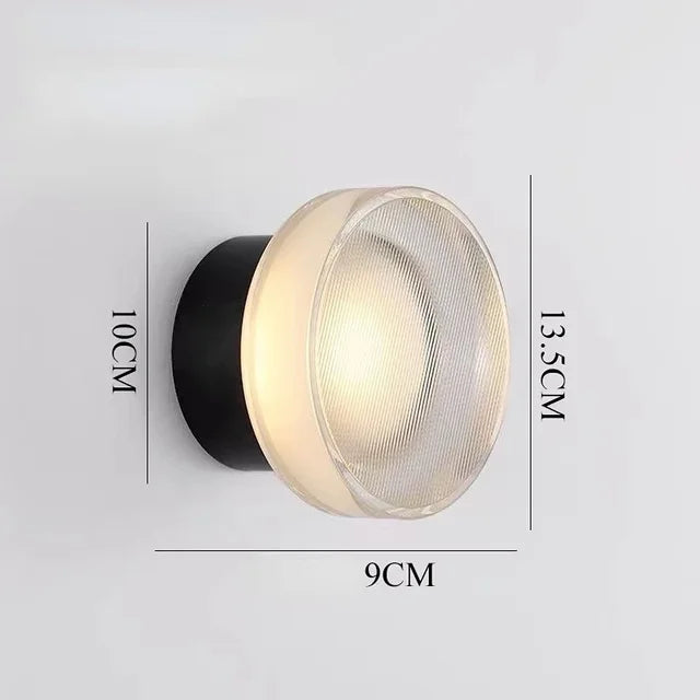 Moderne Runde LED-Wandleuchte aus Glas – Wandlampe für Wohnzimmer, Flur, Schlafzimmer und Badezimmer | Karnz