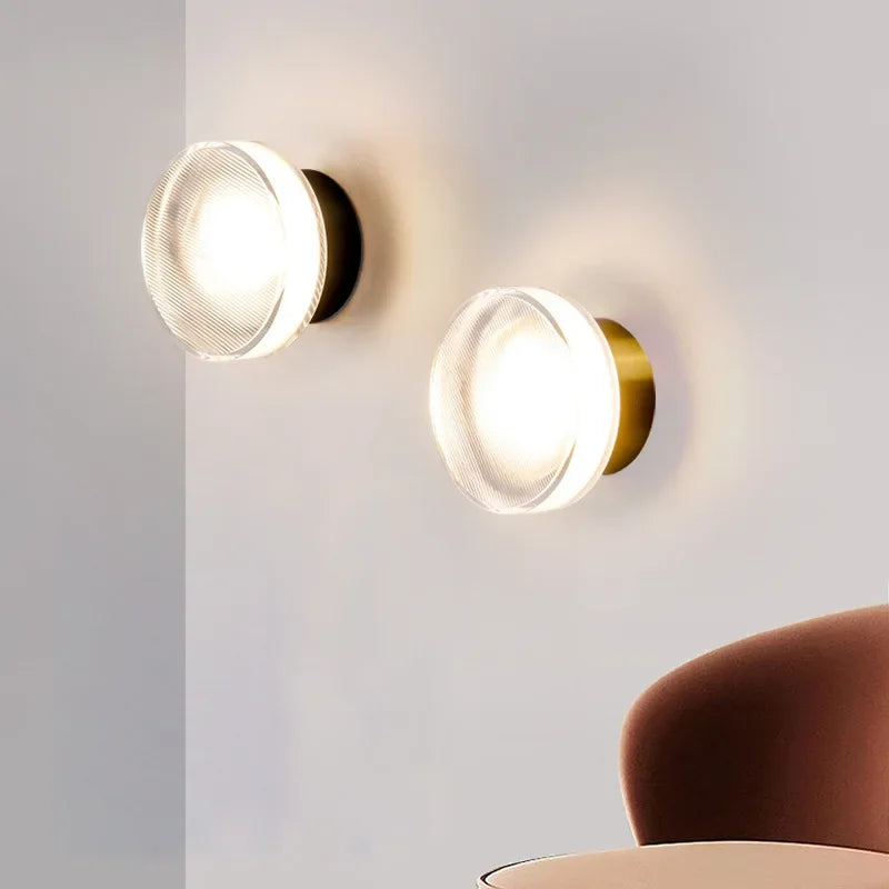 Moderne Runde LED-Wandleuchte aus Glas – Wandlampe für Wohnzimmer, Flur, Schlafzimmer und Badezimmer | Karnz