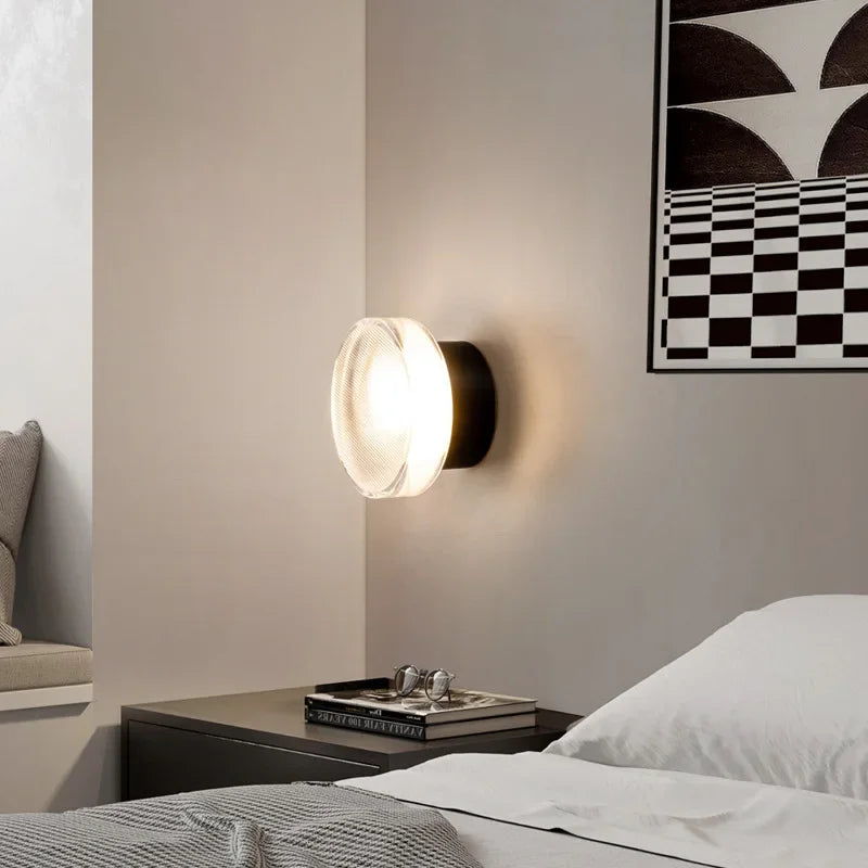 Moderne Runde LED-Wandleuchte aus Glas – Wandlampe für Wohnzimmer, Flur, Schlafzimmer und Badezimmer | Karnz
