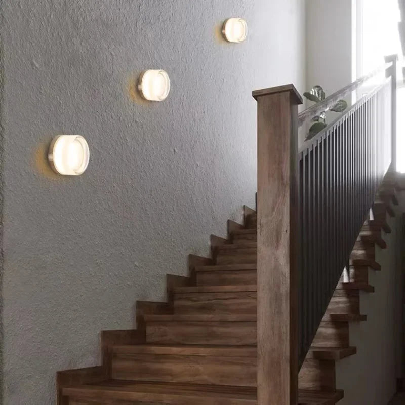 Moderne Runde LED-Wandleuchte aus Glas – Wandlampe für Wohnzimmer, Flur, Schlafzimmer und Badezimmer | Karnz