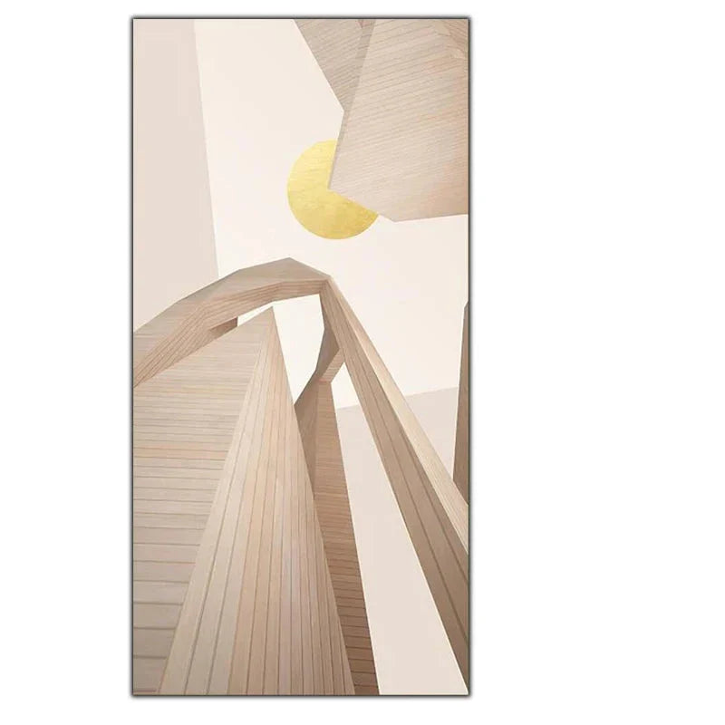 Moderne Ästhetik Abstrakte Architektonische Sonnenaufgang Wandkunst Fine Art Leinwanddrucke Bilder für zeitgenössische Loft-Wohnung Home Office Foyer Kunst Dekor
