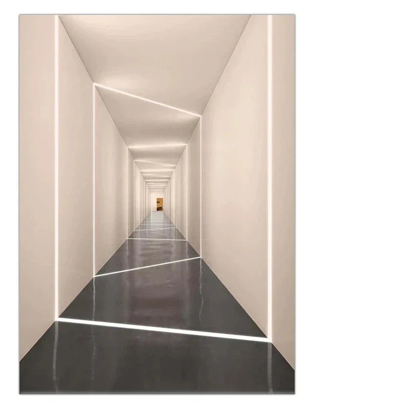 Moderne abstrakte architektonische Wandkunst Fine Art Leinwanddrucke visuelle Raumerweiterung Bilder für Wohnzimmer Empfangsraum Studio Foyer Kunst Dekor