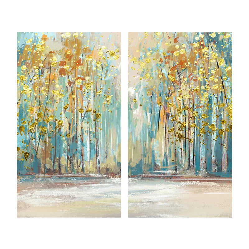 Modern Abstract Glücksbringender Goldener Geldbaum Wandkunst Feine Kunstdrucke Poster Bilder Für Wohnzimmer Esszimmer Schlafzimmer Kunst Dekor