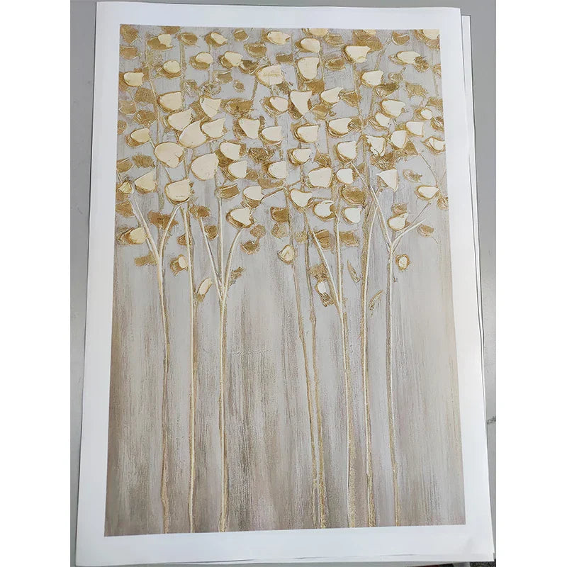 Modern Abstract Glücksbringender Goldener Geldbaum Wandkunst Feine Kunstdrucke Poster Bilder Für Wohnzimmer Esszimmer Schlafzimmer Kunst Dekor