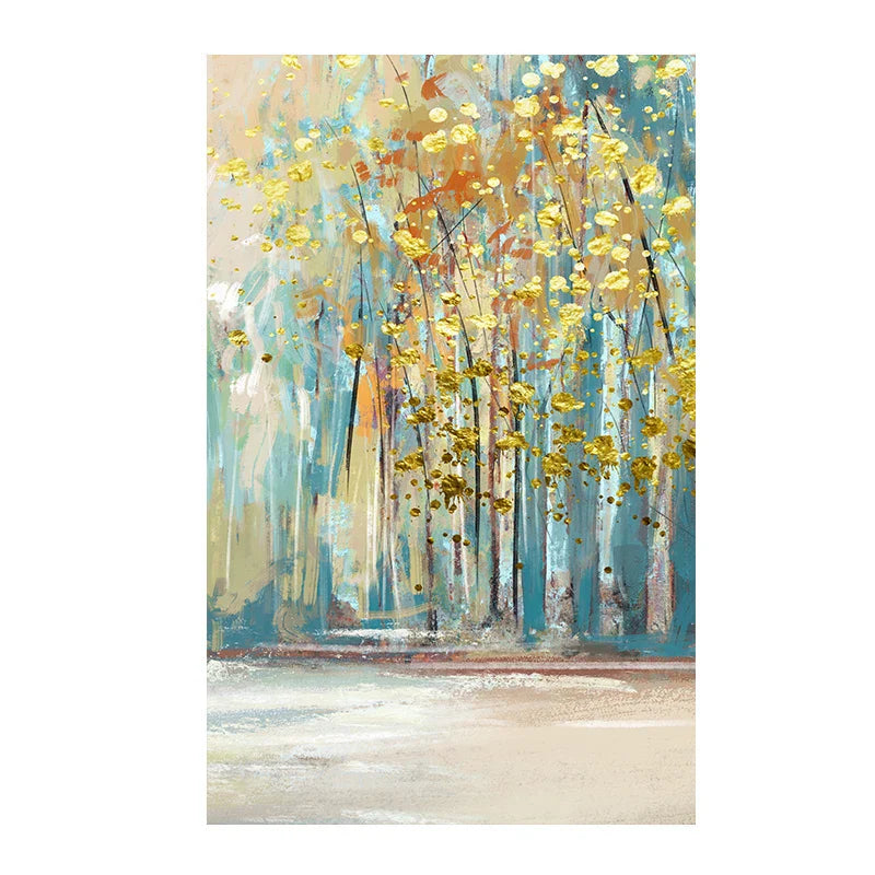Modern Abstract Glücksbringender Goldener Geldbaum Wandkunst Feine Kunstdrucke Poster Bilder Für Wohnzimmer Esszimmer Schlafzimmer Kunst Dekor