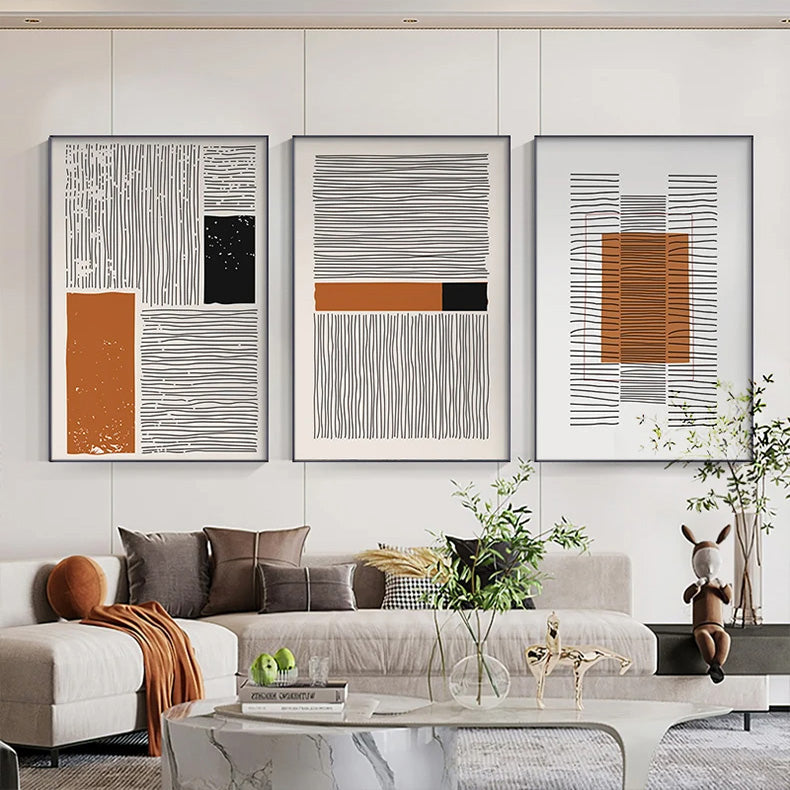 Modern Abstract Blockfarbe Linienkunst Fine Art Leinwanddruck Wandkunst Bilder für Wohnzimmer Esszimmer Kunst für zeitgenössisches Bürointerieur
