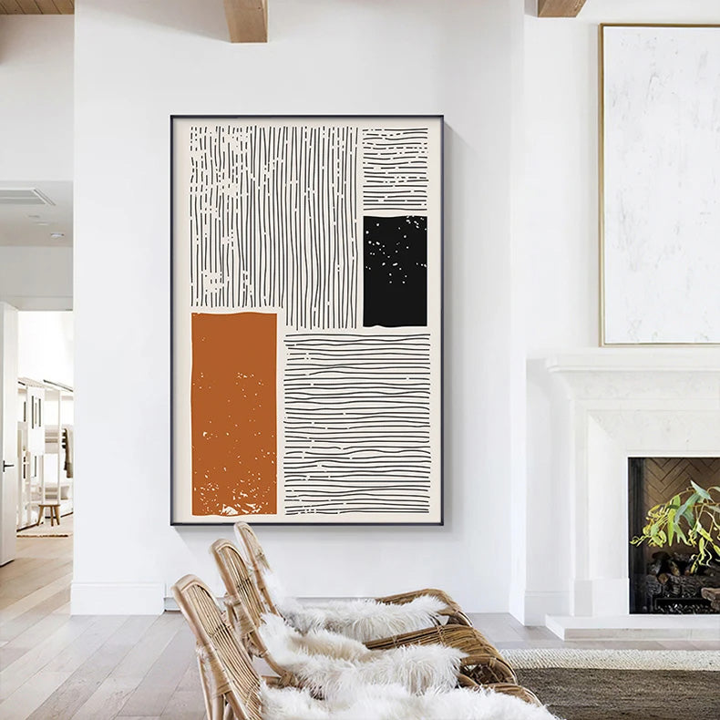 Modern Abstract Blockfarbe Linienkunst Fine Art Leinwanddruck Wandkunst Bilder für Wohnzimmer Esszimmer Kunst für zeitgenössisches Bürointerieur