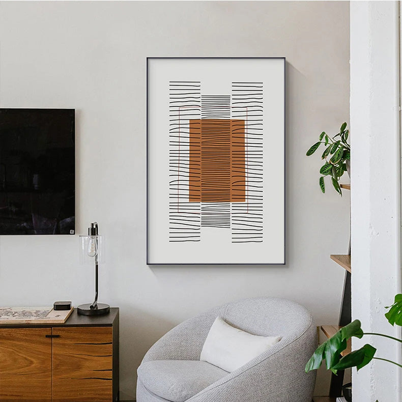 Modern Abstract Blockfarbe Linienkunst Fine Art Leinwanddruck Wandkunst Bilder für Wohnzimmer Esszimmer Kunst für zeitgenössisches Bürointerieur