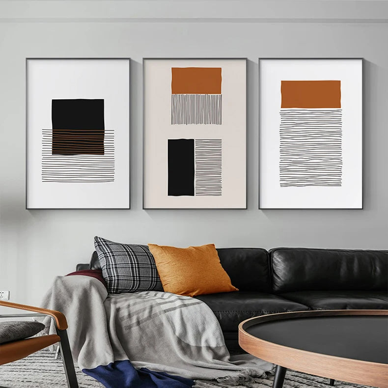 Modern Abstract Blockfarbe Linienkunst Fine Art Leinwanddruck Wandkunst Bilder für Wohnzimmer Esszimmer Kunst für zeitgenössisches Bürointerieur