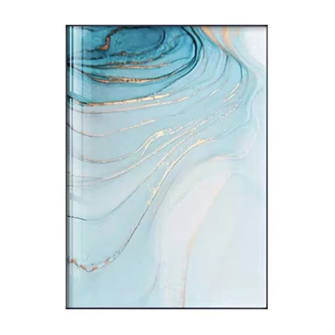Moderne abstrakte botanische florale blaue goldene Jade-Marmor-Drucke Wandkunst Fine Art Leinwanddrucke Bilder für Wohnzimmer Schlafzimmer Dekoration