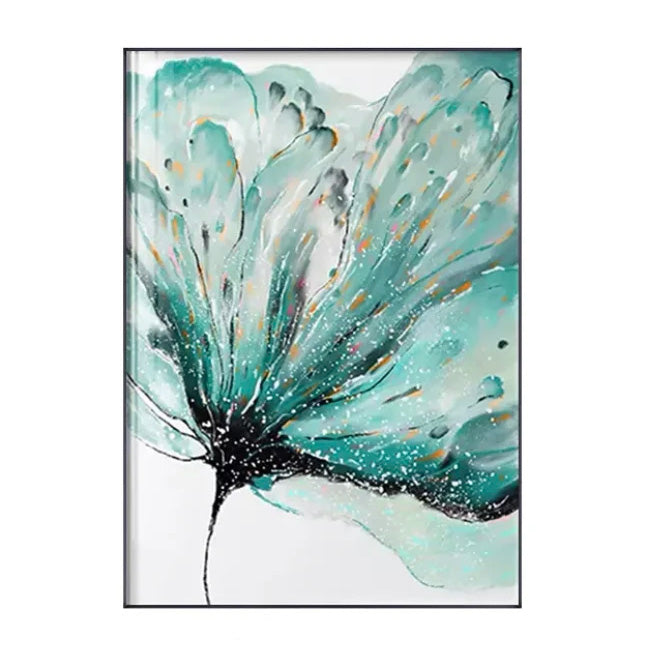Moderne abstrakte botanische florale blaue goldene Jade-Marmor-Drucke Wandkunst Fine Art Leinwanddrucke Bilder für Wohnzimmer Schlafzimmer Dekoration