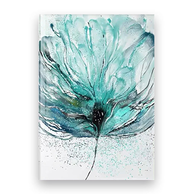 Moderne abstrakte botanische florale blaue goldene Jade-Marmor-Drucke Wandkunst Fine Art Leinwanddrucke Bilder für Wohnzimmer Schlafzimmer Dekoration