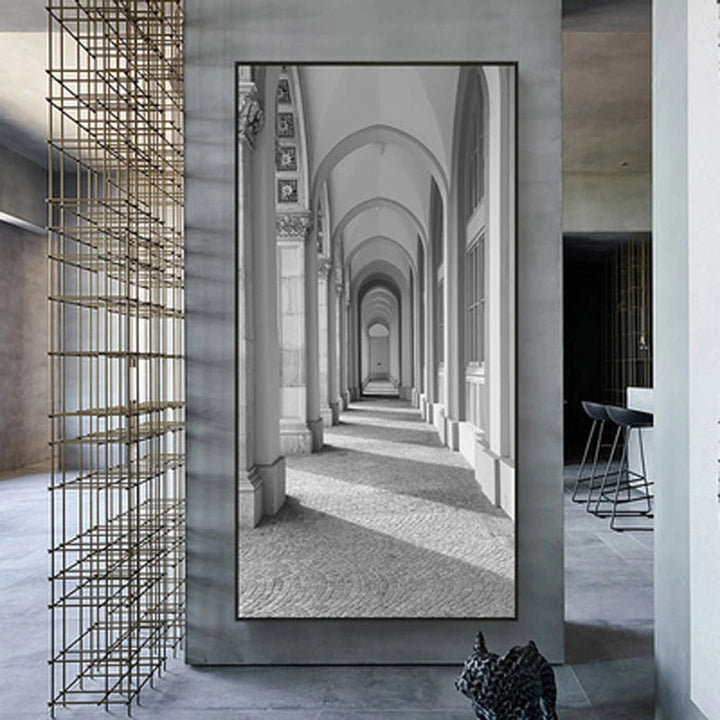 Moderne abstrakte minimalistische Bögen Architektur Wandkunst Fine Art Leinwanddrucke Bilder für Eingangsbereich Foyer Wohnzimmer Home Office Dekor | Karnz