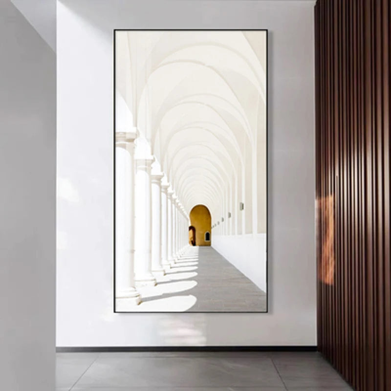 Moderne abstrakte minimalistische Bögen Architektur Wandkunst Fine Art Leinwanddrucke Bilder für Eingangsbereich Foyer Wohnzimmer Home Office Dekor | Karnz