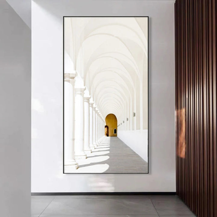 Moderne abstrakte minimalistische Bögen Architektur Wandkunst Fine Art Leinwanddrucke Bilder für Eingangsbereich Foyer Wohnzimmer Home Office Dekor | Karnz