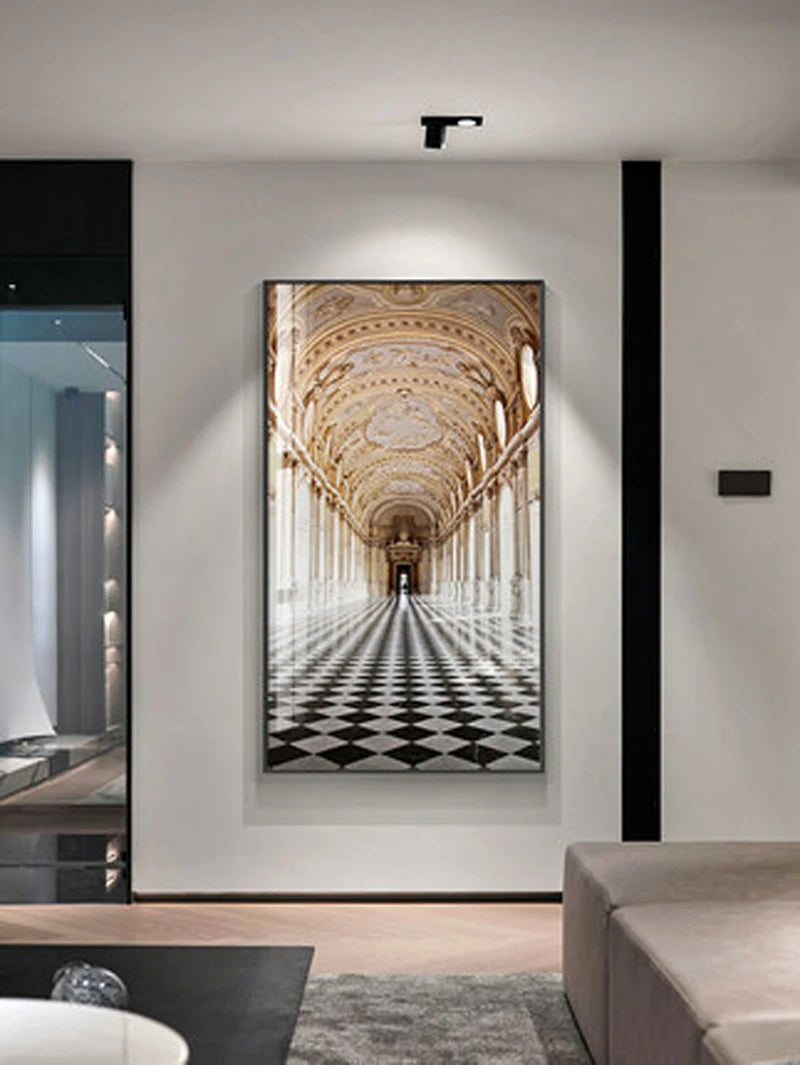 Moderne abstrakte minimalistische Bögen Architektur Wandkunst Fine Art Leinwanddrucke Bilder für Eingangsbereich Foyer Wohnzimmer Home Office Dekor | Karnz