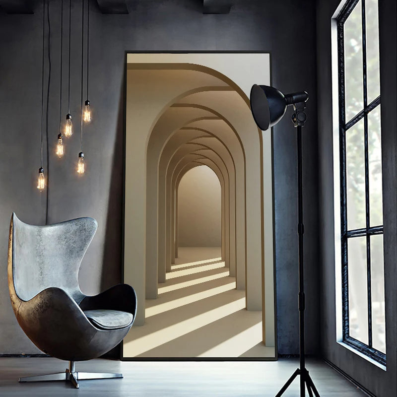 Moderne abstrakte minimalistische Bögen Architektur Wandkunst Fine Art Leinwanddrucke Bilder für Eingangsbereich Foyer Wohnzimmer Home Office Dekor | Karnz