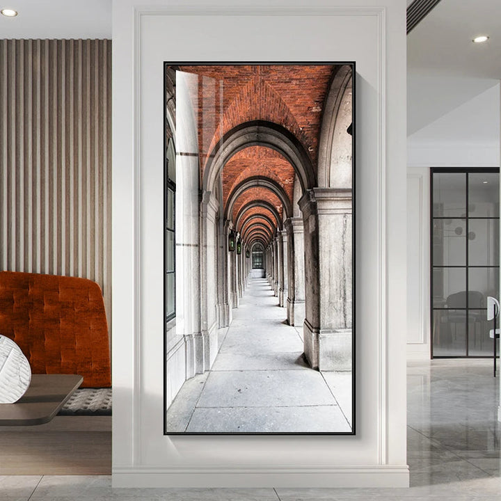 Moderne abstrakte minimalistische Bögen Architektur Wandkunst Fine Art Leinwanddrucke Bilder für Eingangsbereich Foyer Wohnzimmer Home Office Dekor | Karnz