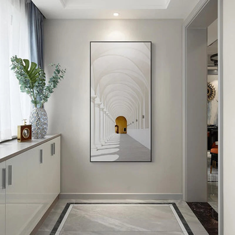 Moderne abstrakte minimalistische Bögen Architektur Wandkunst Fine Art Leinwanddrucke Bilder für Eingangsbereich Foyer Wohnzimmer Home Office Dekor | Karnz