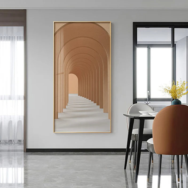 Moderne abstrakte minimalistische Bögen Architektur Wandkunst Fine Art Leinwanddrucke Bilder für Eingangsbereich Foyer Wohnzimmer Home Office Dekor | Karnz