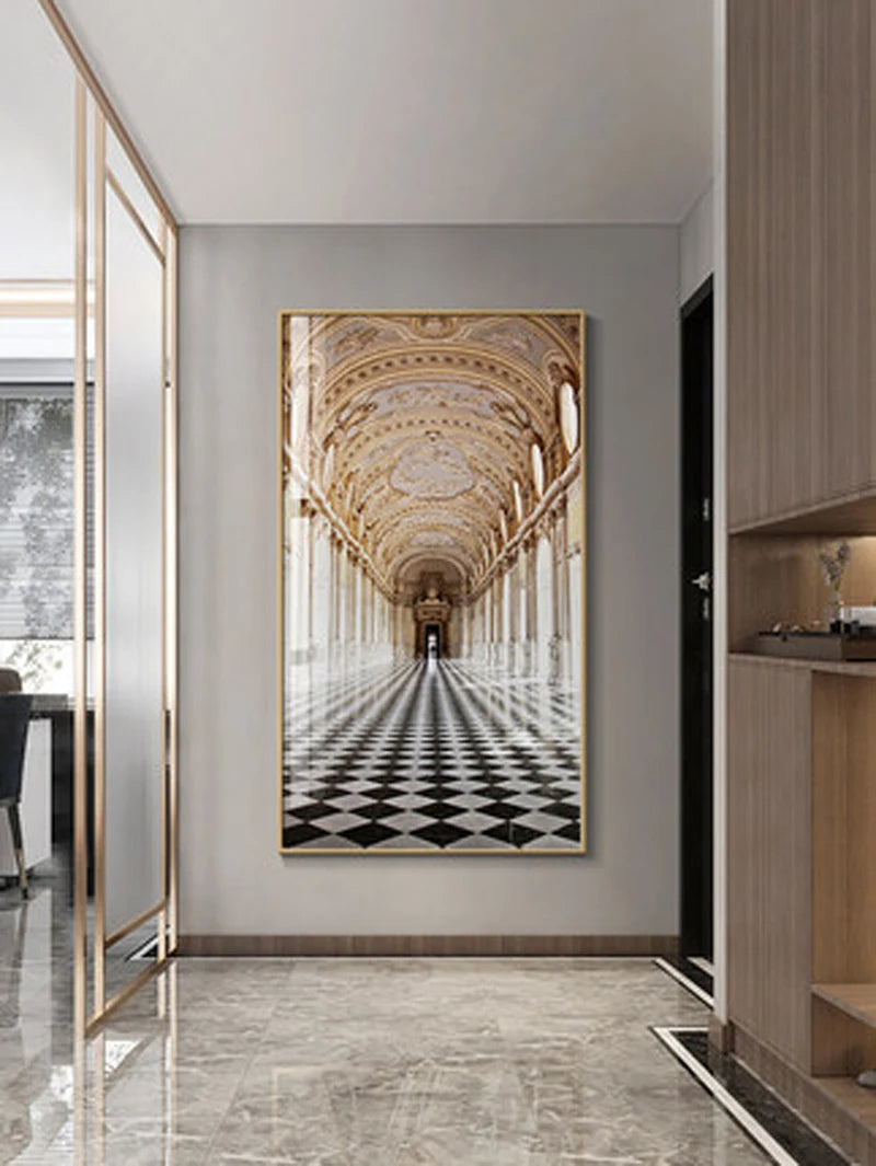 Moderne abstrakte minimalistische Bögen Architektur Wandkunst Fine Art Leinwanddrucke Bilder für Eingangsbereich Foyer Wohnzimmer Home Office Dekor | Karnz