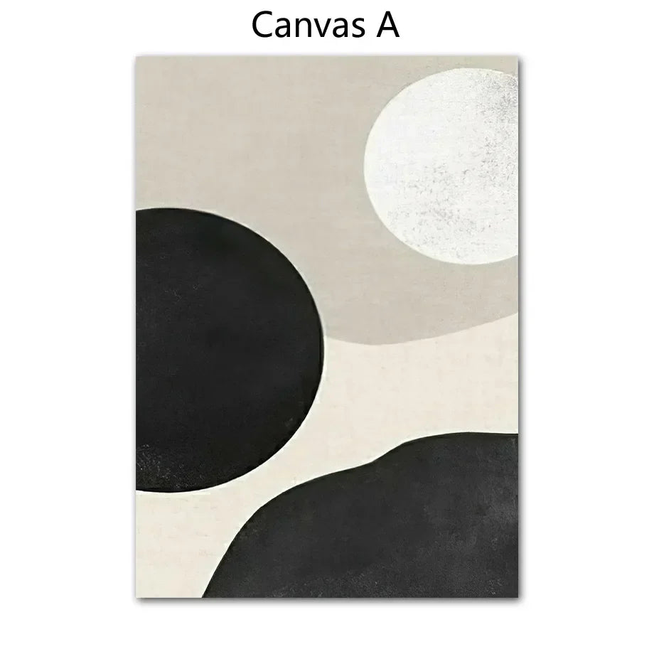 Moderne abstrakte minimalistische schwarze weiße nordische Wandkunst Fine Art Leinwanddrucke Bilder für moderne Wohnungskunst für zeitgenössische Inneneinrichtung