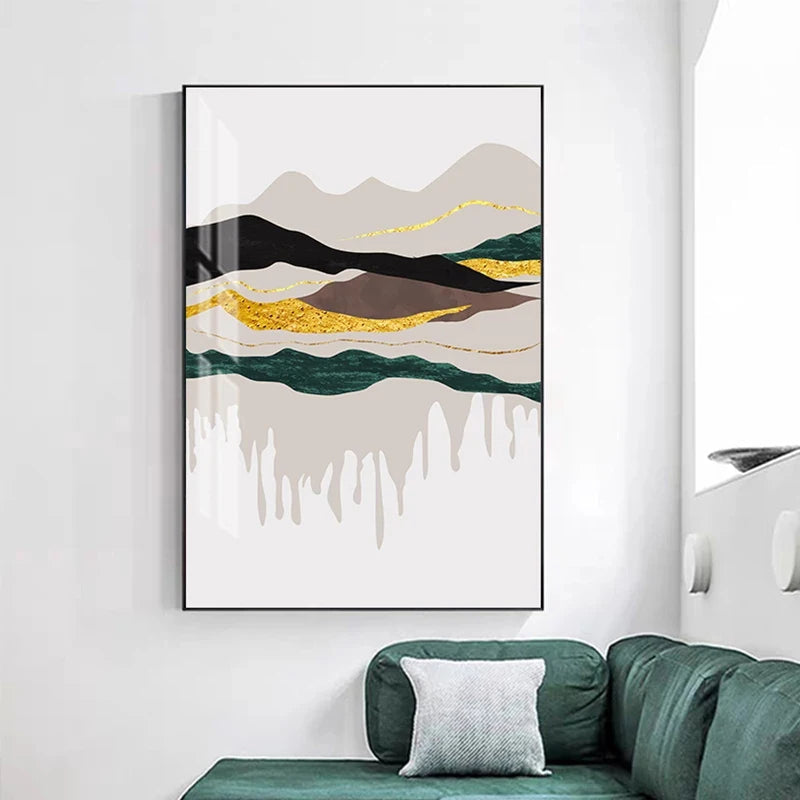 Abstrakte Berglandschaft Wandkunst Fein Kunst Leinwanddrucke Bilder für modernes Apartment Wohnzimmer Schlafzimmer Hotelzimmer Kunst Dekor | Karnz