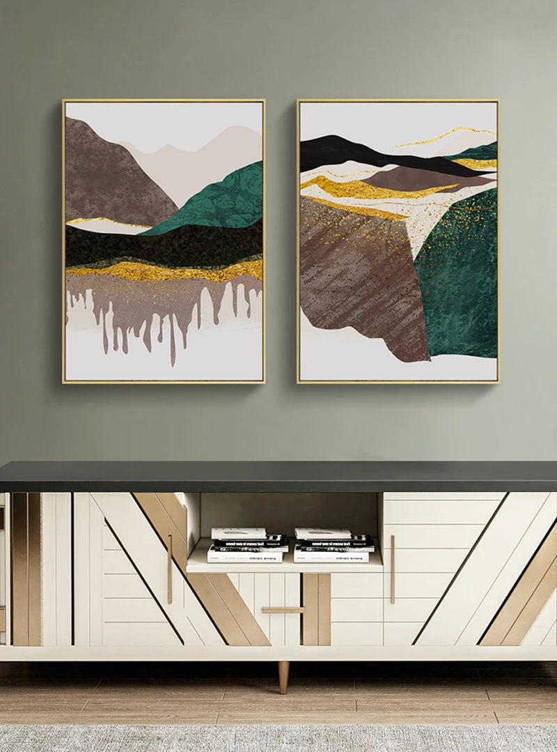 Abstrakte Berglandschaft Wandkunst Fein Kunst Leinwanddrucke Bilder für modernes Apartment Wohnzimmer Schlafzimmer Hotelzimmer Kunst Dekor | Karnz