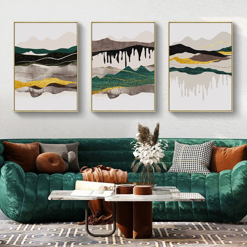 Abstrakte Berglandschaft Wandkunst Fein Kunst Leinwanddrucke Bilder für modernes Apartment Wohnzimmer Schlafzimmer Hotelzimmer Kunst Dekor | Karnz