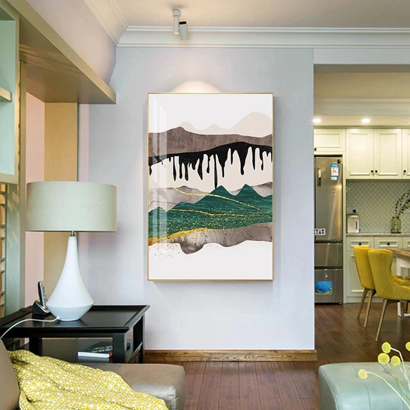 Abstrakte Berglandschaft Wandkunst Fein Kunst Leinwanddrucke Bilder für modernes Apartment Wohnzimmer Schlafzimmer Hotelzimmer Kunst Dekor | Karnz