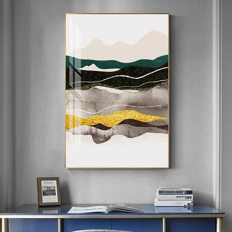 Abstrakte Berglandschaft Wandkunst Fein Kunst Leinwanddrucke Bilder für modernes Apartment Wohnzimmer Schlafzimmer Hotelzimmer Kunst Dekor | Karnz