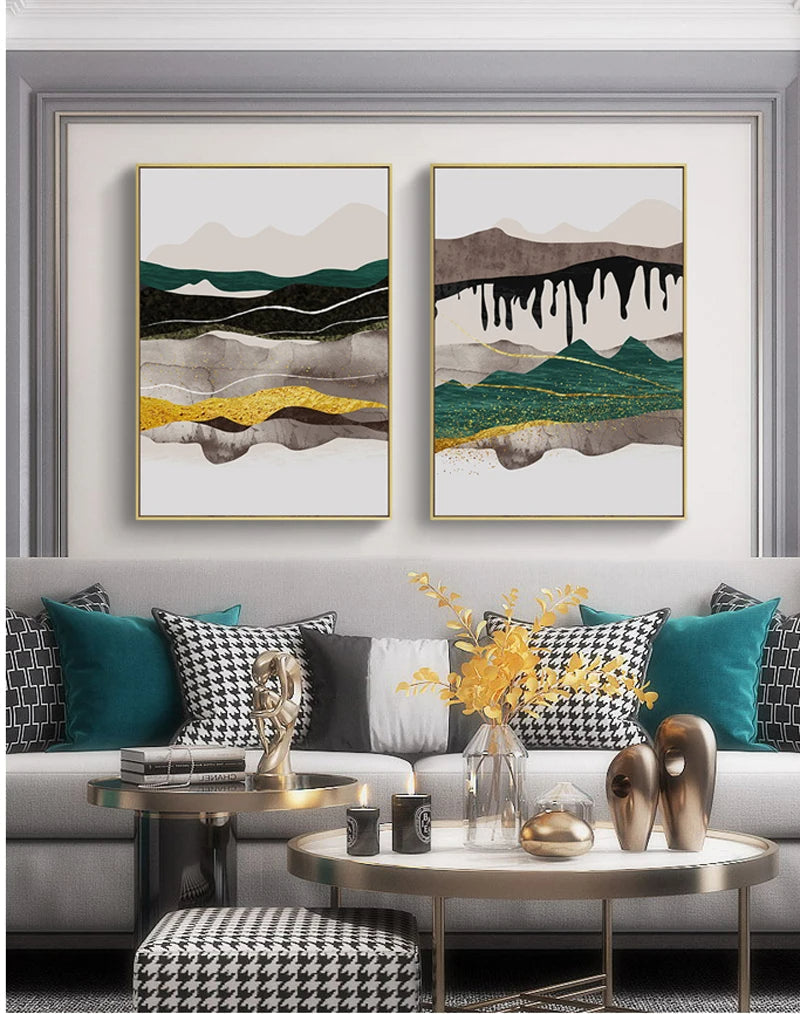 Abstrakte Berglandschaft Wandkunst Fein Kunst Leinwanddrucke Bilder für modernes Apartment Wohnzimmer Schlafzimmer Hotelzimmer Kunst Dekor | Karnz