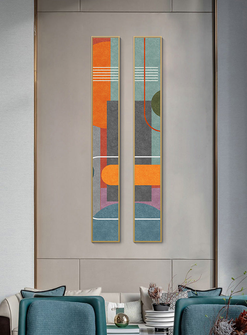 Bunte Hohe Abstrakte Schlanke Format Wandkunst Feine Kunst Leinwanddrucke Kreative Kunstwerke Für Modernes Wohnzimmer Flur Schlafzimmer Kunstdekor | Karnz