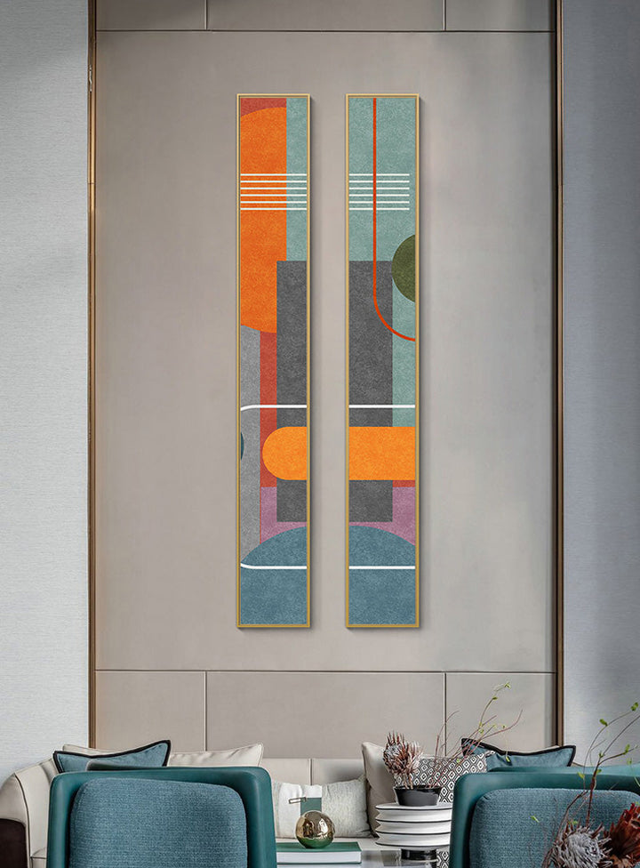 Bunte Hohe Abstrakte Schlanke Format Wandkunst Feine Kunst Leinwanddrucke Kreative Kunstwerke Für Modernes Wohnzimmer Flur Schlafzimmer Kunstdekor | Karnz