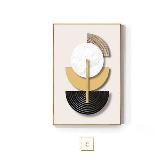 Minimalistische geometrische Kreise abstrakte Wandkunst feine Kunst Leinwanddrucke moderne Bilder für luxuriöses Wohnzimmer Esszimmer Hotel Home Office Kunstdekoration | Karnz