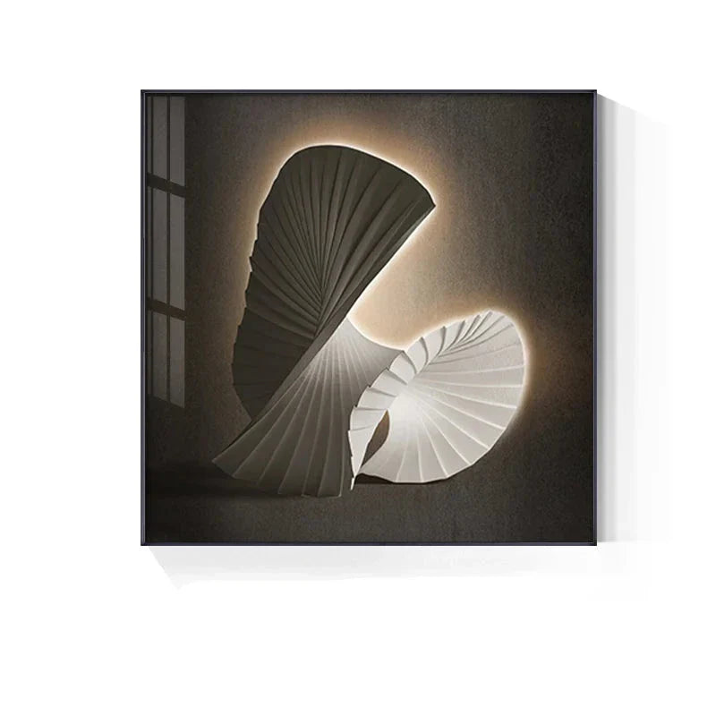 Moderne Ästhetik 3D LED-Effekt Abstrakte geometrische Wandkunst Fine Art Leinwanddrucke quadratisches Format Bilder Kunst für zeitgenössische Innenräume
