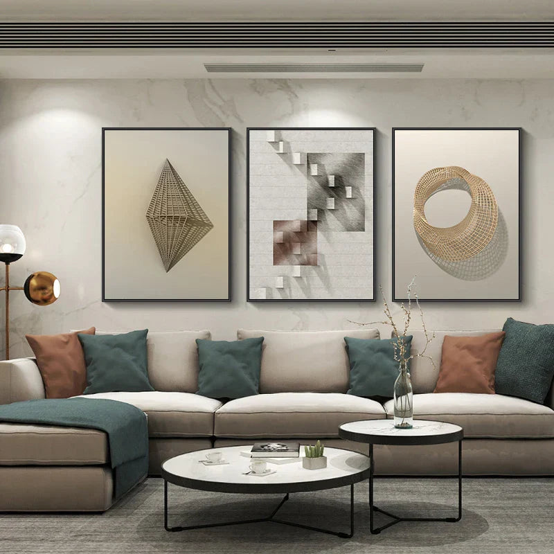 Moderne Ästhetik Abstrakte Architektonische Geometrische Wandkunst Feine Kunst Leinwanddrucke Bilder Für Moderne Loft Wohnzimmer zeitgenössische Innendesign-Trends