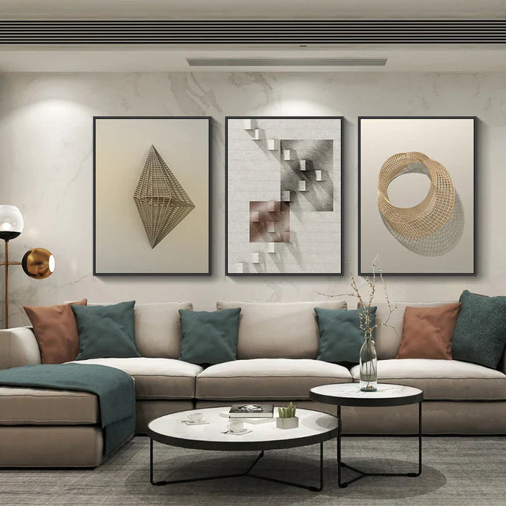 Moderne Ästhetik Abstrakte Architektonische Geometrische Wandkunst Feine Kunst Leinwanddrucke Bilder Für Moderne Loft Wohnzimmer zeitgenössische Innendesign-Trends