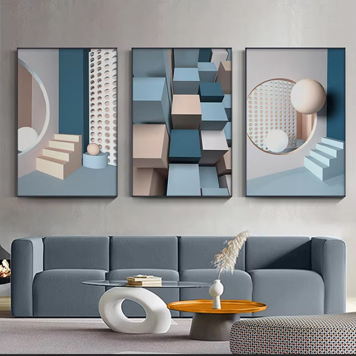Moderne Ästhetik Fließendes 3D-Design Wandkunst Feine Kunst Leinwanddrucke Bunte abstrakte Bilder für Wohnzimmer Schlafzimmer Flur Kunst für zeitgenössische Innenräume
