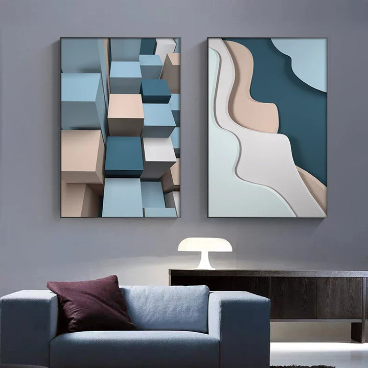 Moderne Ästhetik Fließendes 3D-Design Wandkunst Feine Kunst Leinwanddrucke Bunte abstrakte Bilder für Wohnzimmer Schlafzimmer Flur Kunst für zeitgenössische Innenräume